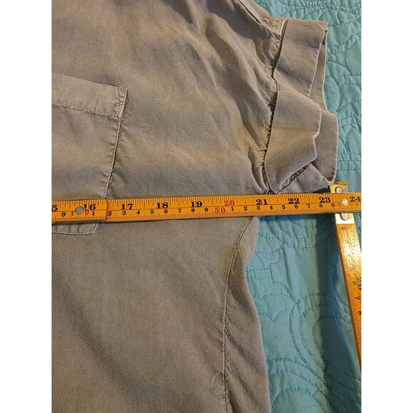 Cloth & Stone Women's Size Medium Gray Tencel Short‎ Sleeve  Tie Front Top Boho - Picture 8 of 9